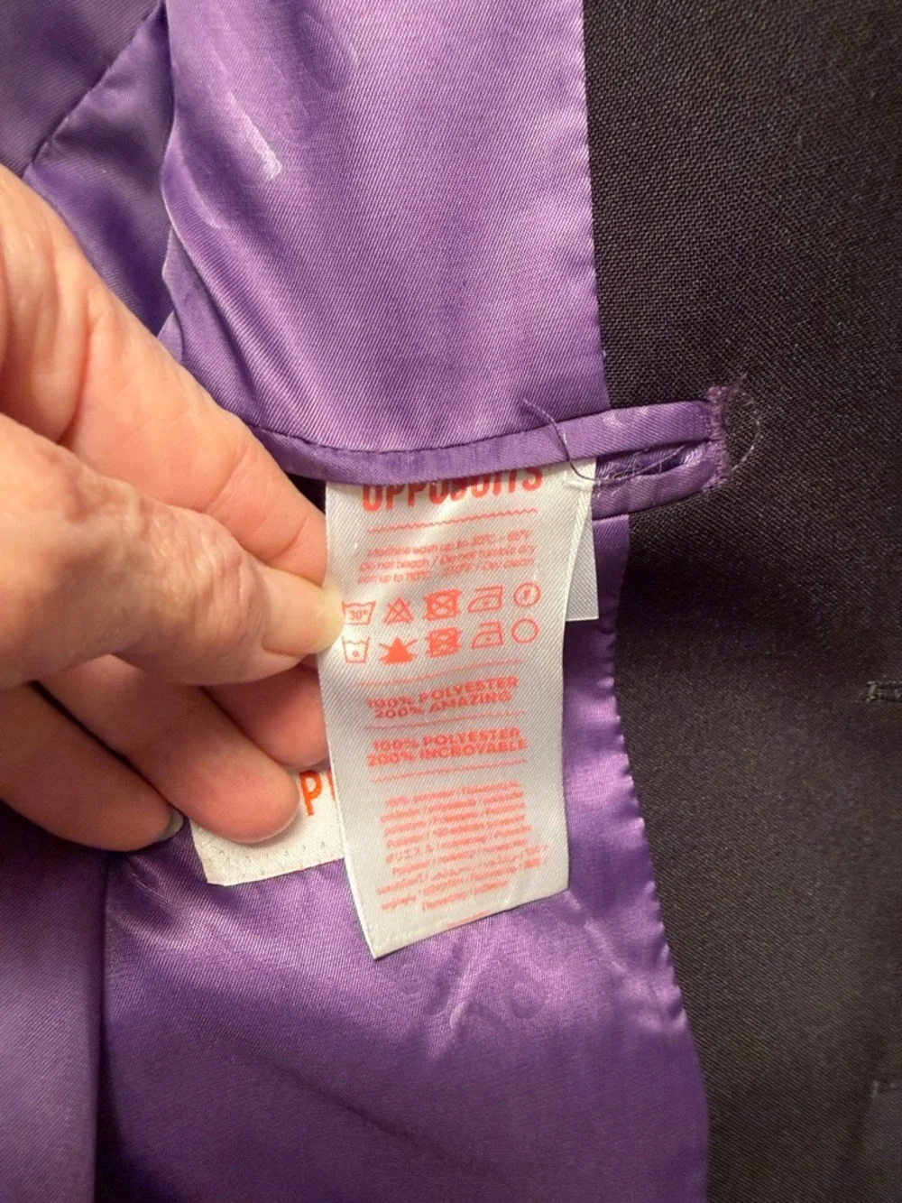 OppoSuits Black Sport Coat with Purple Lining